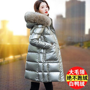 俏婷朵羽絨服女中長(zhǎng)款女士輕薄外套新品秋冬季真毛領(lǐng)白鴨絨韓版時(shí)尚女式 CRM7719玫瑰金（貉子毛領(lǐng)） S（建議80斤-105斤）