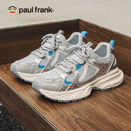 大嘴猴paul frank老爹鞋男2025春秋新款網(wǎng)面透氣跑步鞋男百搭學(xué)生厚底休閑運(yùn)動(dòng)鞋男 銀色 43