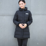 中長款棉衣冬季服務員工作服外套商場前臺收銀加絨職業(yè)裝棉襖男女 女黑色 2XL