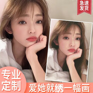 蘇漫妮七夕禮物十字繡定制照片DIY自己繡真人圖片來圖定制掛畫手工刺繡 【40*60厘米】適合個人半身 七夕情人節(jié)禮物送女友