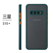 諾康士適用三星S20手機殼S10硅膠套samsung鏡頭全包邊s20u防摔S10撞色S10磨砂Ultra 三星s10plus-暗綠色(鏡頭全包殼)