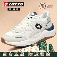 樂途樂途男鞋復(fù)古老爹鞋男四季阿甘鞋休閑運(yùn)動(dòng)鞋網(wǎng)面增高跑步鞋 米白/藏青 39