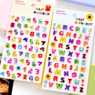韓國彩色立體卡通字母數字3d水晶糖果透明貼畫(huà)兒童禮品裝飾粘貼紙 國產(chǎn)透明字母數字兩款都要
