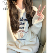 詩蒂淑圓領(lǐng)毛衣女秋冬內(nèi)搭2025新款日系慵懶風寬松溫柔保暖針織衫女上衣 3586 M