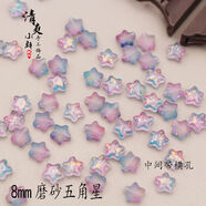 提伯斯磨砂金粉五角星直孔星星 手工diy古裝頭飾發(fā)飾發(fā)簪耳環(huán)材料包配件 琉璃磨砂小星星【磨砂灑金星空藍紫色】 【20個(gè)】