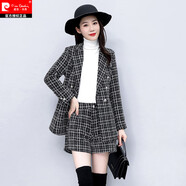 皮爾卡丹毛呢小香風(fēng)套裝裙女2025新款秋冬半身裙短款呢大衣名媛兩件套套裝 圖片色(兩件套套裝) XL