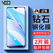 紐霸 適用紅米note9鋼化膜4G/5G版小米Redmi全玻璃手機膜抗藍光保護膜磨砂防指紋防爆貼膜 升級護眼抗藍光2片裝 紅米Note9 4G