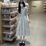 戀的新款連衣裙夏季法式2023女生裙子夏天學(xué)生少女高中初中生衣服長(cháng)裙 韓版碎花連衣裙 均碼