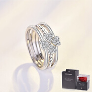 四葉草戒指三合一 足銀網(wǎng)紅個(gè)性可拆分食指指環(huán)女 ins潮閨蜜對戒 四葉草戒指【摯愛(ài)禮盒】