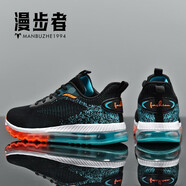 漫步者運動(dòng)鞋男全掌氣墊科技飛織網(wǎng)布鞋休閑超輕透氣高彈減震跑步鞋男 6936丨黑青綠 39