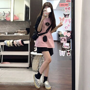 MZPLOL休閑運動(dòng)服套裝少女夏裝2026新款初中高中學(xué)生可愛(ài)短袖跑步 粉色兩件套裝(夏日套裝 學(xué)院風(fēng)  M