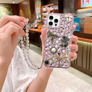 日本進口材質(zhì)適用于蘋果16滿鉆15plus手機殼3女iPhone16pro水鉆款 粉鉆5字輕奢風-蝴蝶結(jié)滿鉆 送手 iPhone6s
