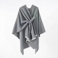 VCZL披肩女外搭品牌萬(wàn)能純色歐美風(fēng)氣質(zhì)爆款保暖洋氣斗篷高檔秋冬外穿 灰色