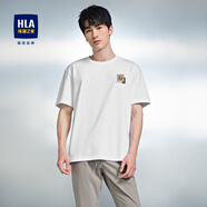 HLA海瀾之家短袖T恤男25新款涼感吸濕排汗短袖男夏季 米白花紋A2 (HNTBJ2W102A) 165/84A 推薦57~62kg