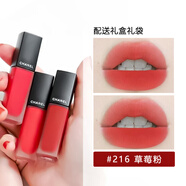 CHANEL N 18印記INK啞光絲絨唇釉口紅姨媽色送老婆送女友閨蜜生日禮物 216#草莓粉24新色禮盒裝