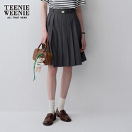Teenie Weenie小熊女裝春夏休閑時尚高腰百褶半身裙可拆卸腰帶短裙 深灰色 L (170)