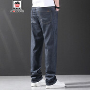 AEMAPE/美國蘋(píng)果 男士高端牛仔褲男秋季寬松直筒大碼商務(wù)休閑男褲 806藍灰色 31