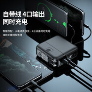 remax睿量【國標(biāo)3C認(rèn)證 - 四合一】充電寶自帶線15000毫安時大容量快充帶插頭可上飛機(jī)移動電源小巧便攜 白色【國標(biāo)3C認(rèn)證充電更安全更放心】 咨詢客服送豪禮+1年質(zhì)保