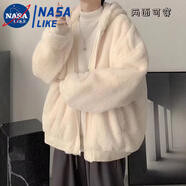 憶克薩立領(lǐng)羊羔毛情侶外套男棉衣羽絨棉服男冬季痞帥加厚潮牌服痞帥炸街 my10白色雙面穿 2XL (關(guān)注店鋪禮品)