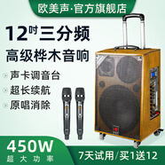 歐美聲 高端室外唱歌移動(dòng)音響戶外k歌專業(yè)設(shè)備進(jìn)口三分頻拉桿音箱直播廣場(chǎng)舞跳舞演出專用大功率音響 512V 12英寸重低音 450W 帶藍(lán)牙 2*無(wú)線U段金屬話筒+大禮包