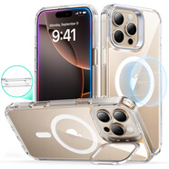 億色【安全無(wú)害認證】適用蘋(píng)果16promax手機殼磁吸iphone16pro液態(tài)硅膠保護套16系列Magsafe充電ins款 【冰晶硬殼】無(wú)按鍵丨鏡頭支架磁吸殼 iphone 16 pro