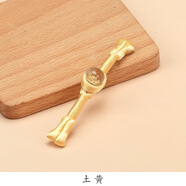 中式旗袍盤扣扣子國(guó)風(fēng)金箔繞線流蘇一字扣唐裝手工編織紐扣輔料 土黃【短款】