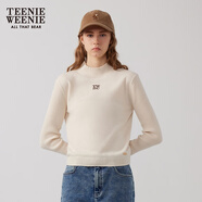 Teenie Weenie小熊女裝冬裝簡約休閑時(shí)尚中領(lǐng)毛衣貼身打底衫針織衫 乳白色 S 160