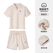 戶(hù)外休閑駱駝 CAMEL OUTDOOR CASUAL【斷碼】運動(dòng)套裝男短褲短袖兩件套T恤健身跑步運動(dòng)服女 錦瑟灰，女款，J24BAV4015 S