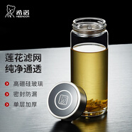 希諾玻璃杯單層男大容量便攜提手帶杯套防燙水杯學(xué)生家用車載泡茶杯子 6192-530ml-帶濾網(wǎng)小熊杯蓋