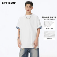 衣品天成基礎(chǔ)多色200G重磅純棉純色短袖T恤寬松休閑打底男女上衣 白色 160