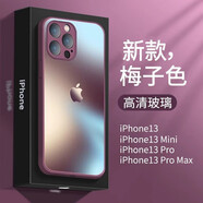 酷瑟 適用蘋(píng)果13手機殼高端磨砂玻璃iphone鏡頭全包保護套防摔耐臟網(wǎng)紅時(shí)尚男女新潮款 梅子色 13（6.1寸雙攝像頭）