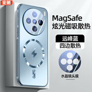 宏朗適用vivox100s手機(jī)殼x100保護(hù)套全包鏡頭膜x100spro防摔磨砂防指紋x100pro磁吸四邊蜂窩孔散熱高端 【遠(yuǎn)峰藍(lán)】自帶鏡頭膜|蜂窩孔散熱邊框 vivo X100S
