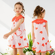 貝貝怡【官方發(fā)售】?jì)和B衣裙女童夏季2022新品滿(mǎn)印甜美愛(ài)心印花 粉色 5歲/身高120cm