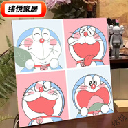 大頭路飛diy數(shù)字油畫卡通可愛彩繪簡單填充涂色手繪丙烯掛畫 HB226四宮格叮當(dāng)貓 20*20繃好內(nèi)框帶背板+顏料畫筆掛