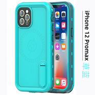 沃騰（WOETNN）iPhone防水手機(jī)殼蘋果密封潛水全包游泳防摔防塵套騎手外賣殼全包鏡頭保護(hù) 【12Promax】 草藍(lán)（實色）
