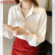 LOVER RUCCI法國黑色襯衫女長袖春季新款設(shè)計(jì)感小眾寬松上衣洋氣時(shí)尚職業(yè)襯衣 白色4XL 【155-170斤】