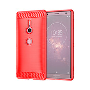 索尼XZ2手機殼Xperia XZ2Compact保護殼XZ2Premium拉絲保護套軟殼 紅色【即將售空】 索尼Xperia XZ2