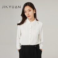 金苑白色襯衫女2022春季新款設計感領(lǐng)口寬松時(shí)尚氣質(zhì)上衣A221123 白色 S