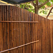 旭力竹籬笆竹編圍欄戶外花園圍欄墻庭院隔斷田園柵欄院子陽臺裝飾護(hù) 碳化 高180cm*長200cm