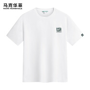馬克華菲【虎頭刺繡】短袖T恤男夏季透氣百搭寬松男裝上衣 本白 S
