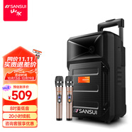 山水（SANSUI） 廣場(chǎng)舞拉桿音響便攜式手提戶外移動(dòng)藍(lán)牙8英寸音箱大功率低音炮地?cái)傄繇慉8-66 8寸重低音【20小時(shí)】+雙話筒