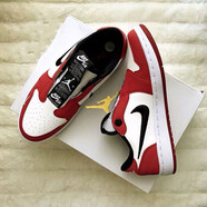 耐克（NIKE）女子Air Jordan 1  AJ1 喬1 黑白粉低幫籃球鞋DC0774-003 BQ8462-601 芝加哥 白紅解構(gòu) 36