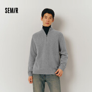 森馬毛衫男半開(kāi)襟半高領(lǐng)針織衫冬季經(jīng)典純色毛衣百搭109724107107