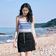 普普風(fēng)（FGFEEL）2023春季女裝新品時(shí)尚百搭mini工裝感運(yùn)動(dòng)半身裙OA2Q19504S 黑色 S