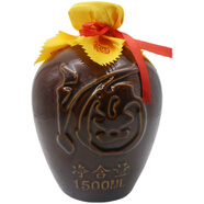 萬(wàn)綠康黃酒黑糯米甜糯可口月子酒自釀客家廣東河源梅州特產(chǎn) 3斤傳統甜黃酒瓦罐裝 1500mL 1壇