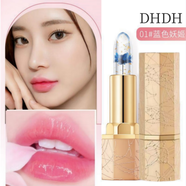 DHDH 閃亮果凍溫變口紅滋潤保濕淡化唇紋不易沾杯不掉色溫感變色唇膏 01#藍色妖姬