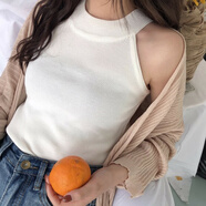 君芳雅美式黑色掛脖背心吊帶女夏季2024新款純欲辣妹短款無袖上衣設計感 【白色】 40/45kg/S