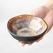 悠瓷（youcci）火焰輕奢復古窯變釉餐具家用陶瓷飯碗菜碗湯碗整套酒店高檔異形餐 云夢(mèng)-4英寸不規則味碟-火焰
