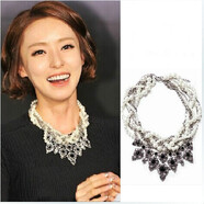 千寶萊歐美飾品同款仿珍珠項鏈女短款鎖骨鏈夸張衣服配飾裝飾掛件