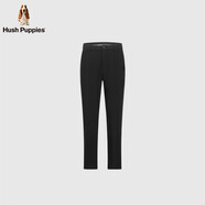Hush Puppies【豐盈厚實】暇步士男裝冬季蓄熱保暖彈力絨感長褲 漆黑色 38